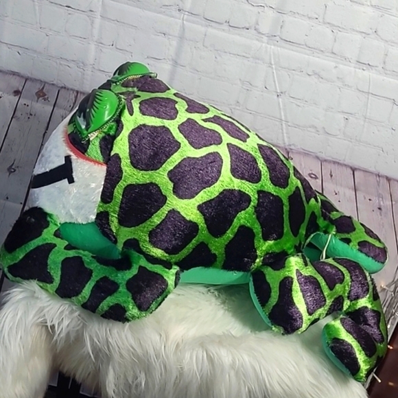 Vintage 90s Weird Funky Big Eye XL Jumbo Frog Toad Carnival Plush Stuffed Animal - Picture 11 of 17